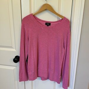 Monrow heathered pink large long sleeve T-shirt gray melange soft